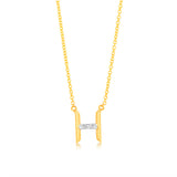 Initial H Diamond Pendant in 9ct Yellow Gold