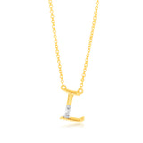 Initial L Diamond Pendant in 9ct Yellow Gold