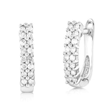 Load image into Gallery viewer, 1/3 Carat Diamond Hoop Earrings in 10ct White Gold
