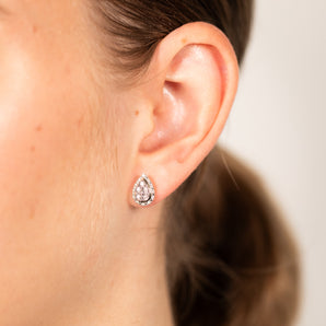 9ct Yellow Gold 1/6 Carat Diamond Pear Stud Earrings