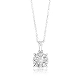 1 Carat Diamond Solitaire Earring & Pendant Set in Sterling Silver