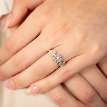 1/10 Carat Diamond Trilogy Ring in 9ct Yellow Gold