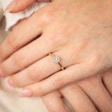 9ct Yellow Gold Diamond Ring with 9 Brilliant Cut Diamonds