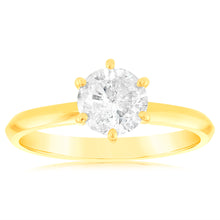 Load image into Gallery viewer, 18ct Yellow Gold Solitaire Ring with 1.00 Carat HJ P1/3 Diamond