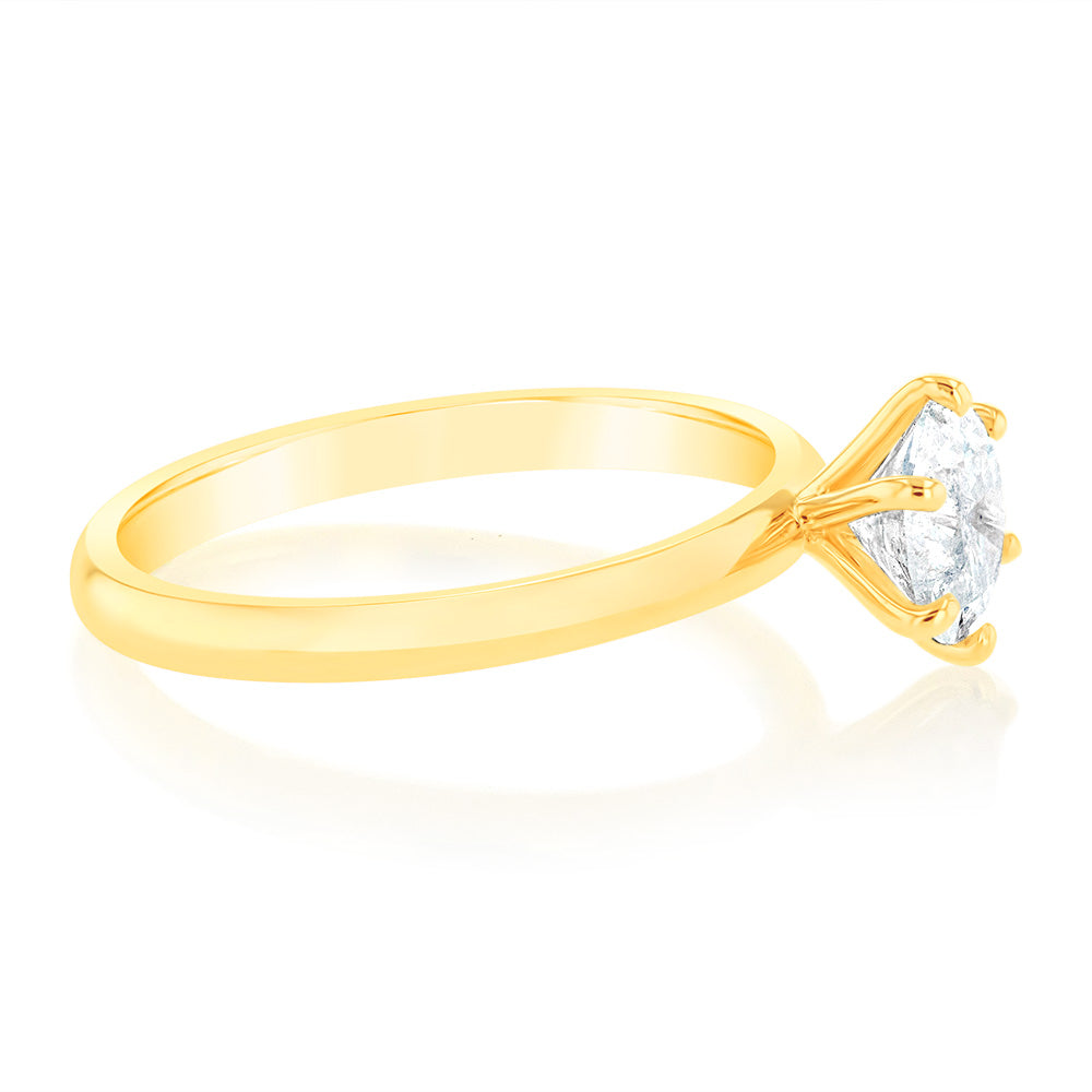 18ct Yellow Gold Solitaire Ring with 1.00 Carat HJ P1/3 Diamond