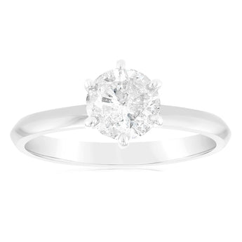 14ct White Gold Solitaire Ring with 1.00 Carat HJ P1/3 Diamond