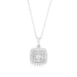 1/6 Carat Diamond Cushion Pendant in Sterling Silver
