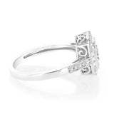 1/6 Carat Diamond Cushion Ring in Sterling Silver