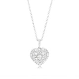 1/6 Carat Diamond Heart Pendant in Sterling Silver