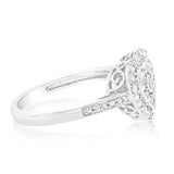 1/6 Carat Diamond Heart Ring in Sterling Silver
