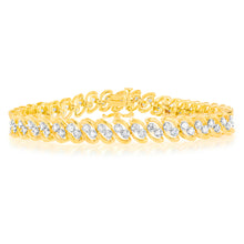 Load image into Gallery viewer, 2 Carat Diamond Bracelet in Gold Plated Silver
