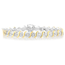 Load image into Gallery viewer, 1 Carat Diamond Bracelet in Two Toned Sterling Silver