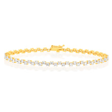 Load image into Gallery viewer, 2 Carat Diamond Tennis Bracelet in 10ct Yellow Gold