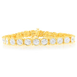 1/4 Carat Diamond Bracelet in Gold Plated Silver