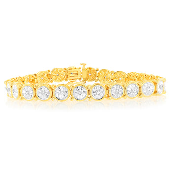 1/4 Carat Diamond Bracelet in Gold Plated Silver