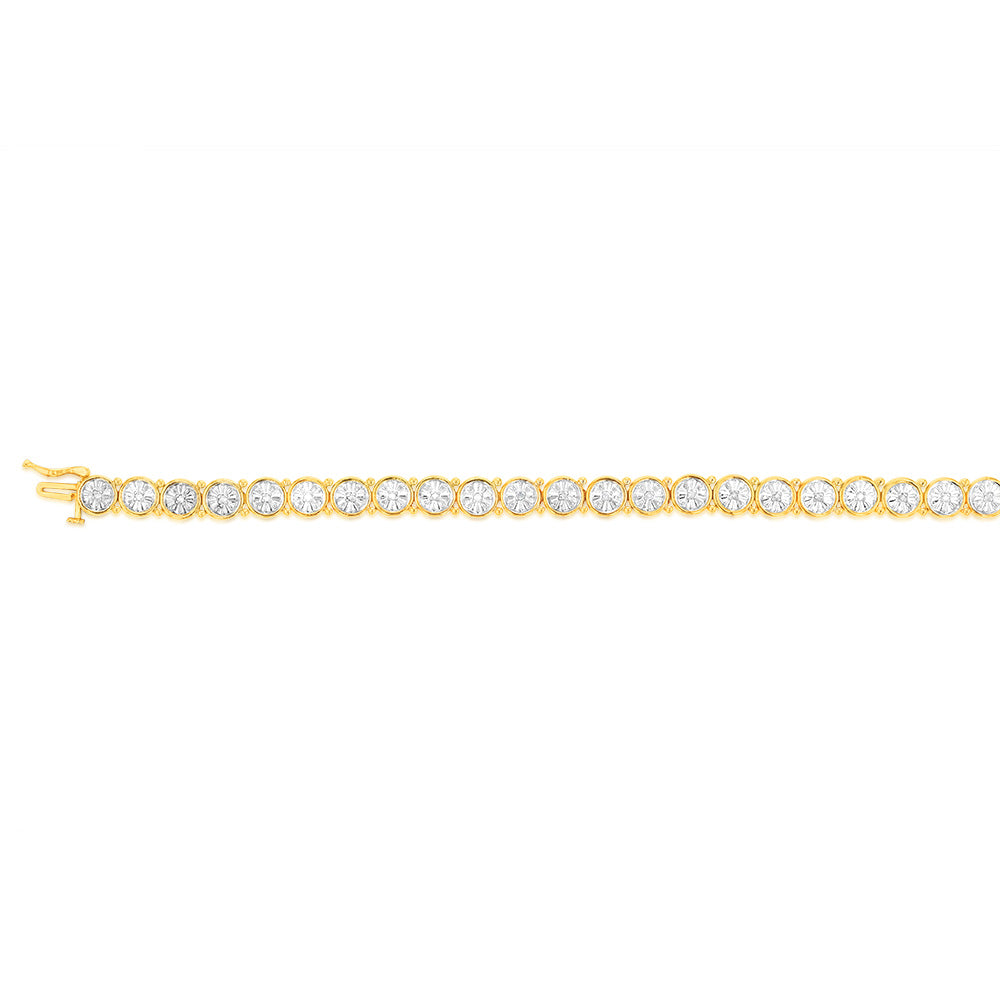 1/4 Carat Diamond Bracelet in Gold Plated Silver