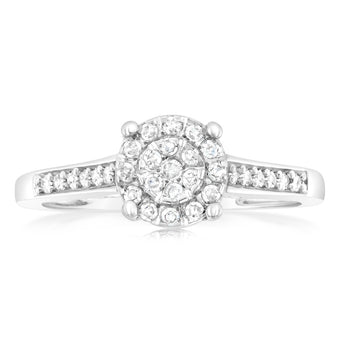 Sterling Silver 1/6 Carat Diamond Ring