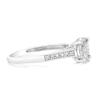 Sterling Silver 1/6 Carat Diamond Ring