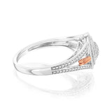 Sterling Silver & 9ct Yellow Gold Diamond Ring with 19 Brilliant Cut Diamonds