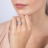 Sterling Silver & 9ct Yellow Gold Diamond Ring with 19 Brilliant Cut Diamonds