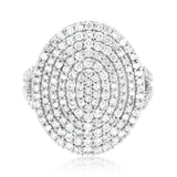 2 Carat Diamond Cluster Ring in 9ct Yellow Gold