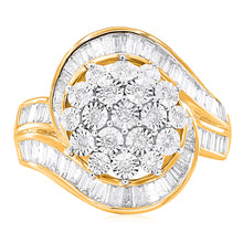 Load image into Gallery viewer, 1 Carat Diamond Swirl Ring in 9ct Yellow Gold
