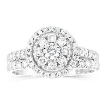 1 Carat Diamond Ring in 9ct White Gold