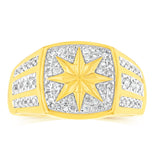 1/2 Carat Diamond Star Ring in 9ct Yellow Gold