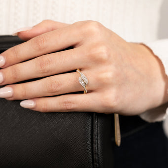 1/4 Carat Diamond Swirl Ring in 9ct Yellow Gold