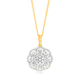 1/2 Carat Diamond Flower Pendant in 9ct Yellow Gold