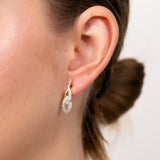 9ct Yellow Gold Twisted Drop Earrings in 12 Diamonds