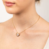Gold Plated Sterling Silver Double Heart 0.05Ct Diamond Pendant