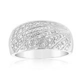 0.05Ct Chain Diamond Ring in Sterling Silver