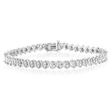 Sterling Silver & 0.95 Carat Diamond Tennis Bracelet