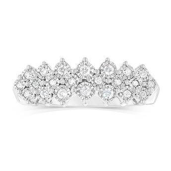 Sterling Silver Cluster Ring in 1/7 Carat Diamonds