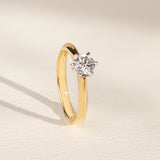 18ct 0.70 Carat Diamond Solitaire Ring with 6 Claw Knife Edge Setting