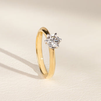 18ct 0.70 Carat Diamond Solitaire Ring with 6 Claw Knife Edge Setting