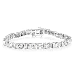 Sterling Silver 1/5 Carat Diamond 18cm Bracelet