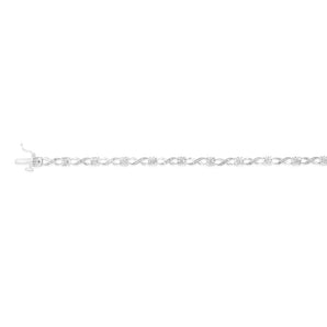 Sterling Silver 18cm Diamond Infinity Bracelet with 63 Diamonds