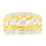 9ct Yellow Gold 1/10 Carat Diamond Ring set with 55 Round Brilliant Cut Diamonds in Disc Setting