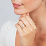 9ct Yellow Gold 1/10 Carat Diamond Ring with 43 Round Brilliant Diamonds