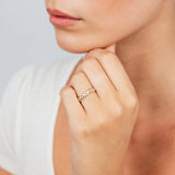 9ct Yellow Gold Diamond Ring with 7 Round Brilliant Diamonds in Disc Setting
