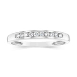 9ct White Gold 0.15 Carat Diamond Eternity Ring with 10 Brilliant Cut Diamonds