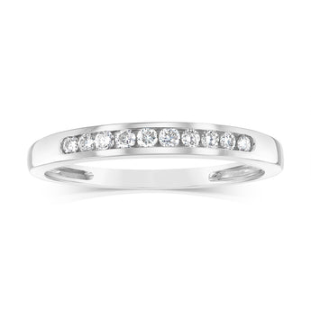 9ct White Gold 0.15 Carat Diamond Eternity Ring with 10 Brilliant Cut Diamonds