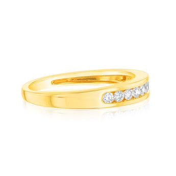 9ct Yellow Gold 1/4 Carat Diamond Eternity Ring with 10 Brilliant Diamonds