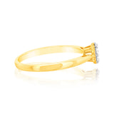 9ct Yellow Gold 1/5 Carat Diamond Flower Shaped Ring