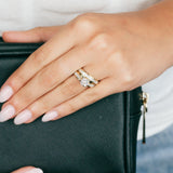 9ct Yellow Gold Cushion Shaped Bridal Ring Set in 0.30 Carat Natural Diamonds