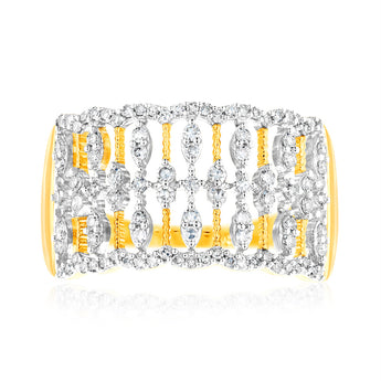 9ct Yellow Gold Fancy Ring in 0.40 Carat Natural Diamonds