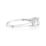 14ct White Gold 1.5 Carat Diamond Trilogy Ring with 3 Round Brilliant Cut Diamonds