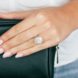 1 Carat Diamond Oval Shaped Ring in 9ct Yellow Gold & Sterling Silver